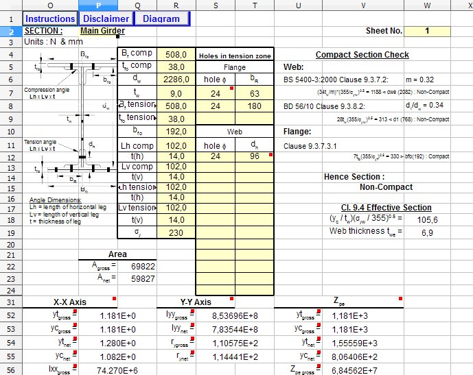 crane beam design spreadsheet